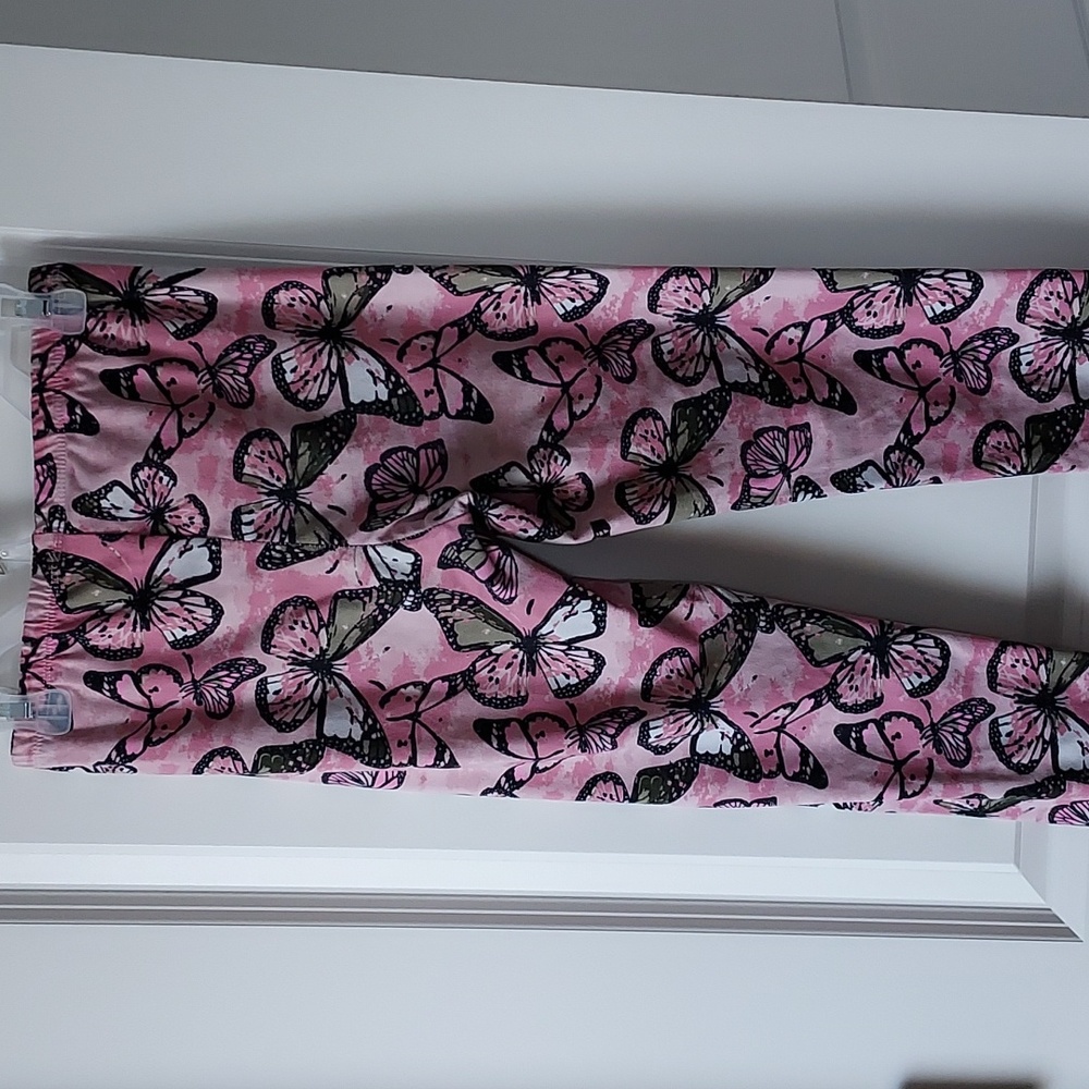 Adorable butterflies pants pink green white measurements are approximate - Picture 7 of 9
